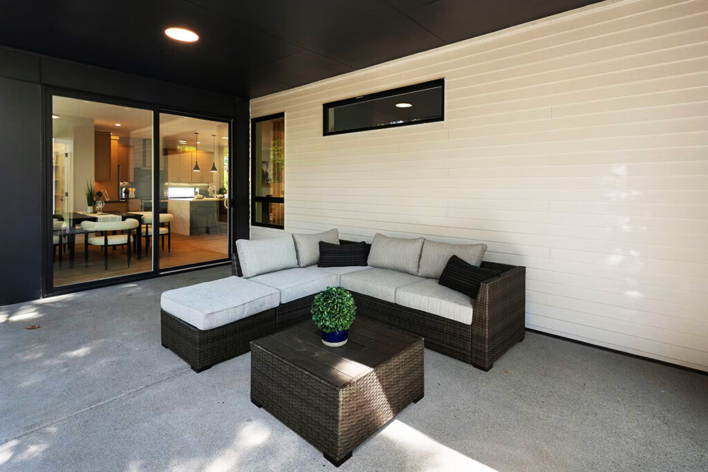 Shoreline home backyard patio