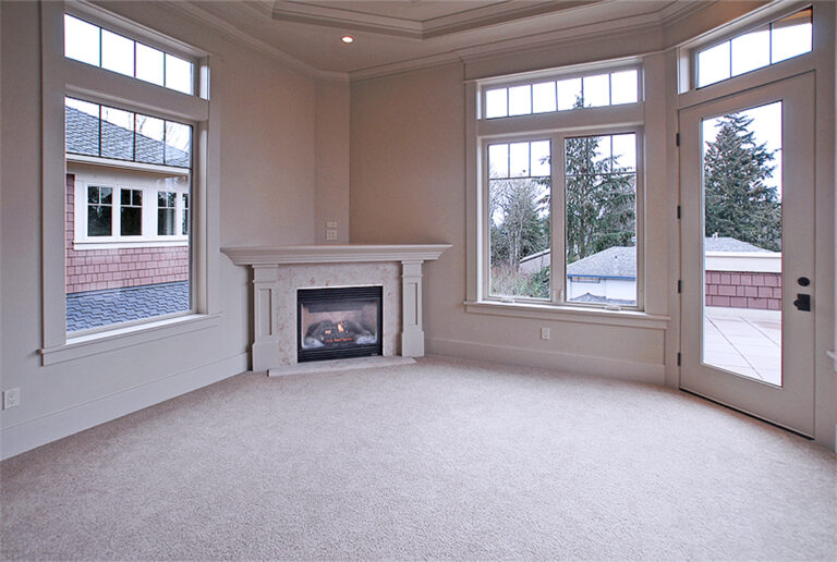 Bellevue Custom Home Family Area With Fireplace