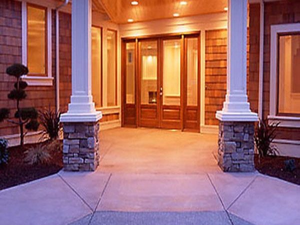 New Construction Home Entrance Way Woodway Wa. - Town Construction and Development